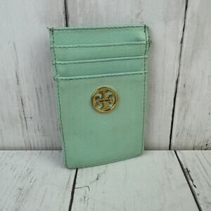 Tory Burch Teal/Gold Miller ID Credit Card Wallet